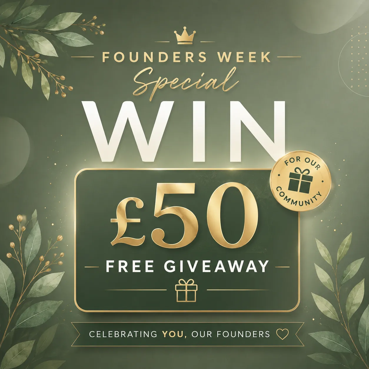 Win £50 – Founders Week Free Giveaway - Image 1