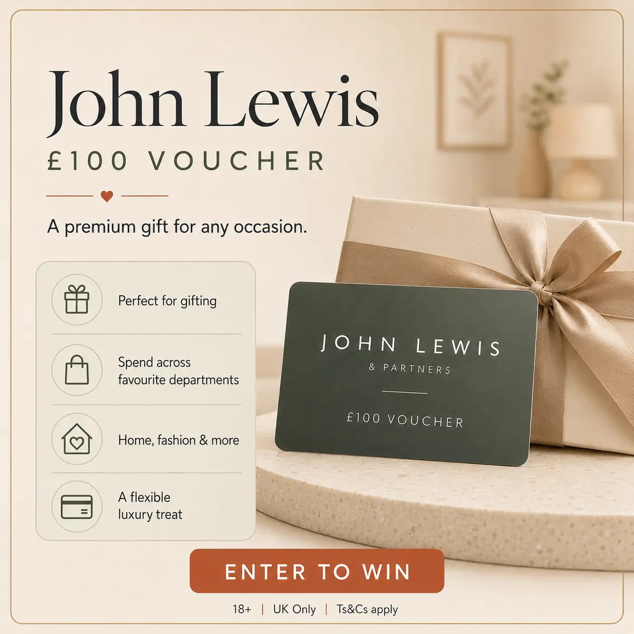 Win a £100 John Lewis Voucher